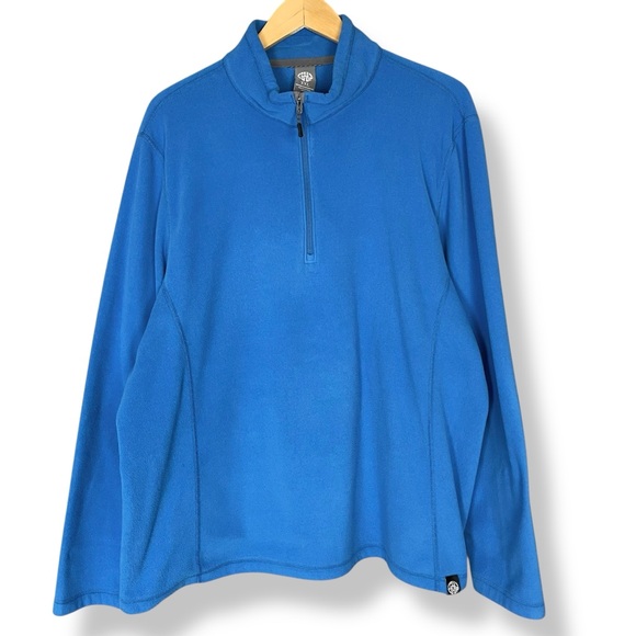 REI Pullover Fleece Pullover Quarter Zip Men Size‎ XXL Mock Neck Blue Outdoors - Picture 1 of 13